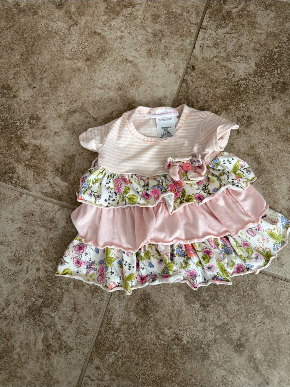 Bonnie Baby Pink Floral Ruffle Dress